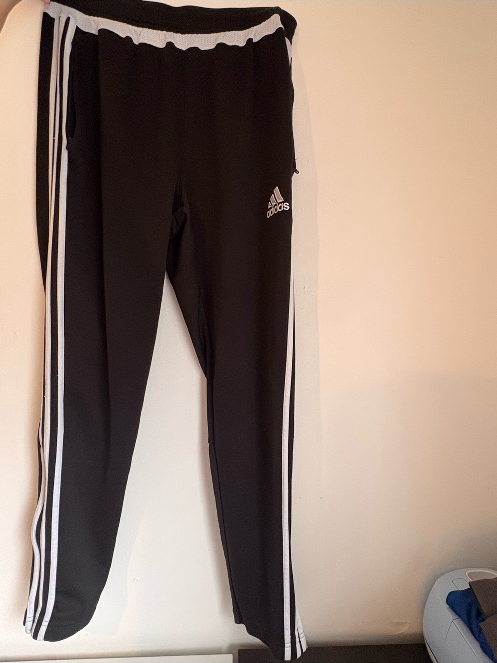 adidas Black Joggers with White Stripes and Logo